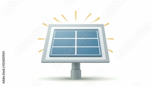 Solar Panel Generating Energy Clean Power on White