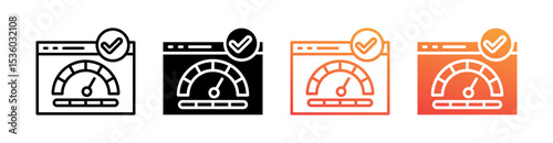Performance Indicators Multi Style Icon Set Vector 
