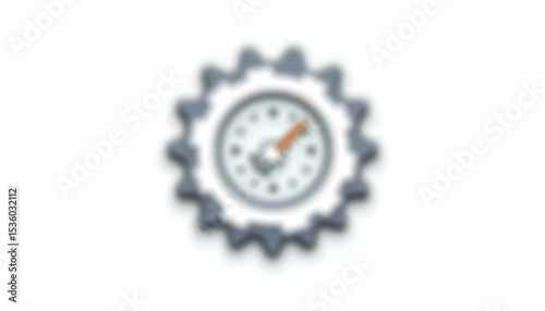 Clockwork Time Concept with Cogwheel Frame and Timer