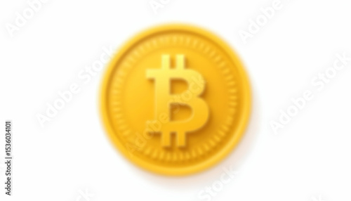 Isolated Gold Coin Design on White Background