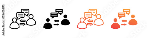 Consultation Multi Style Icon Set Vector 