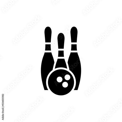 Bowling icon symbol for apps and websites. bowling ball and pin sign and symbol.