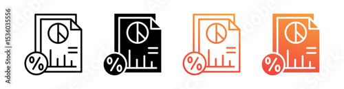 Iterest Ratesn Multi Style Icon Set Vector 