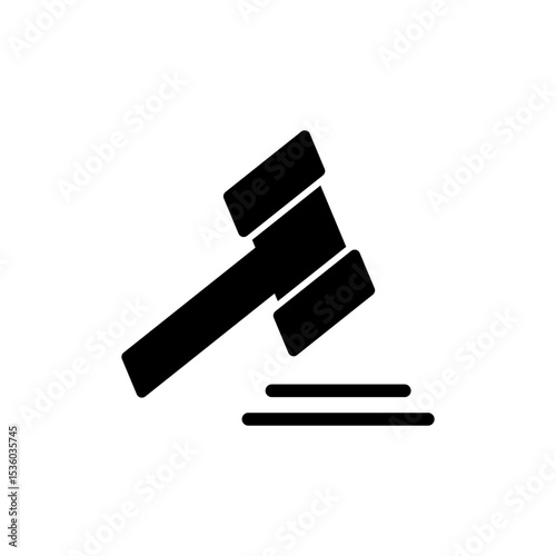 Gavel icon symbol for apps and websites. judge gavel sign and symbol. law icon. auction hammer