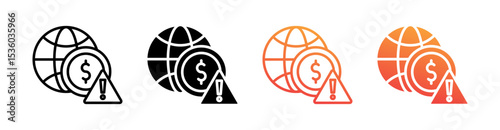Crisis Multi Style Icon Set Vector 