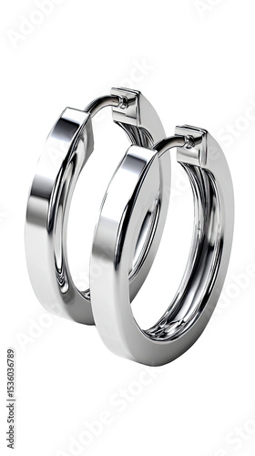 Shining Silver Earrings: Elegant, polished silver earrings displayed in a close-up, showcasing the sleek design and subtle beauty of the precious metal.
