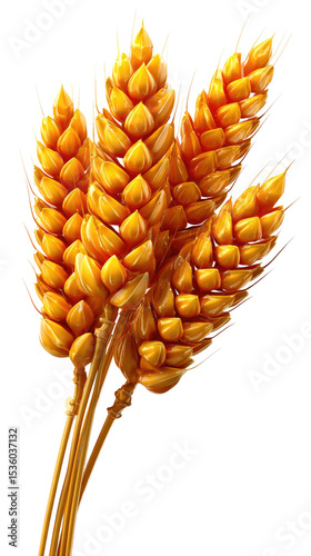 Golden Wheat Clusters: A close-up view captures the beauty of golden wheat clusters, showcasing their intricate textures, warm hues, and the promise of a bountiful harvest.