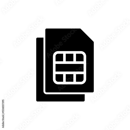 Sim card icon symbol for apps and websites. dual sim card sign and symbol