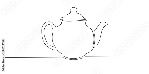 one continuous line teapot.single line chinese teapot.vector illustration eps 10