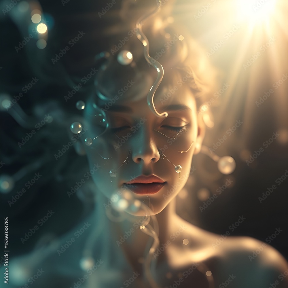 Naklejka premium Composed Emotion - Captured in the vibration of truth and illusion
