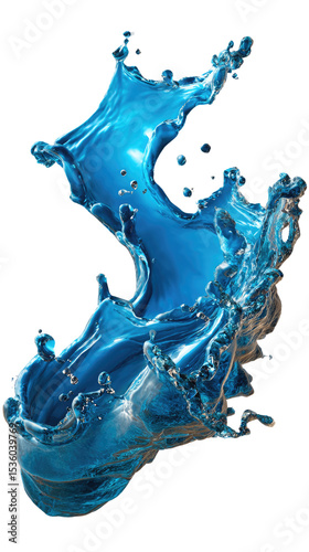 Dynamic Turquoise Paint Splash: An captivating display of vivid turquoise paint frozen in a moment of explosive splash, its fluid motion forming a unique and artistic shape.