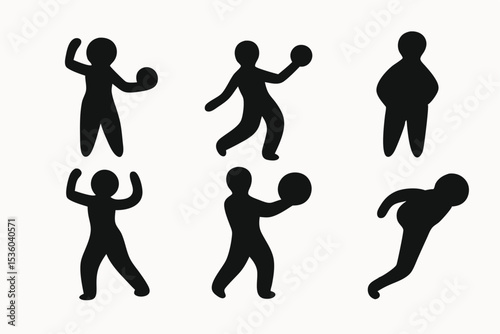 Silhouette Illustrations of People Exercising and Various Body Types