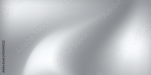 Silver foil background with metal mirror texture. Chrome gradient surface with light gloss. Vector aluminum grey sheet with reflection. Platinum