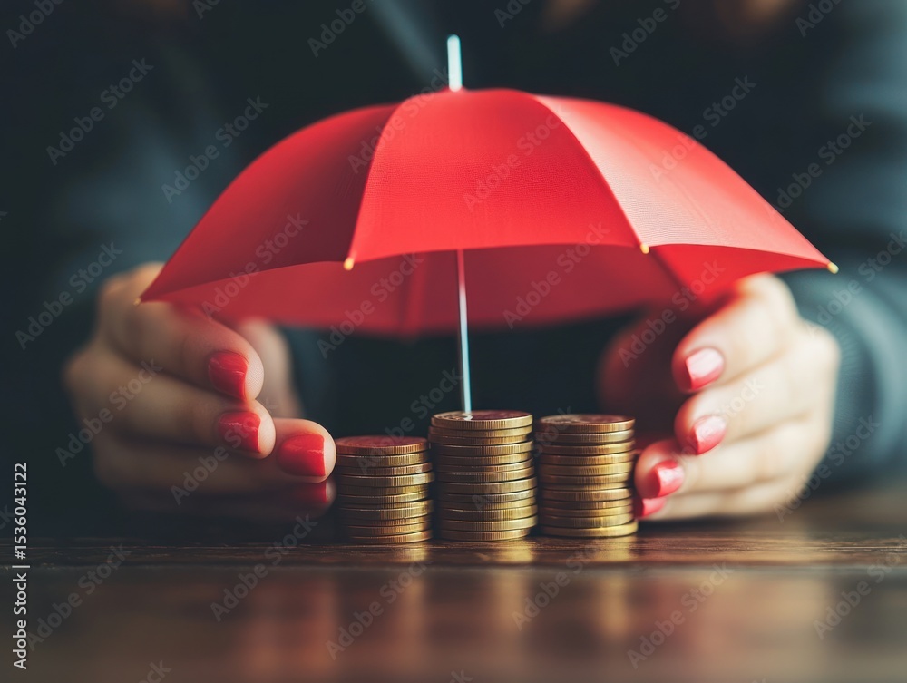 custom made wallpaper toronto digitalHands protecting money with an umbrella