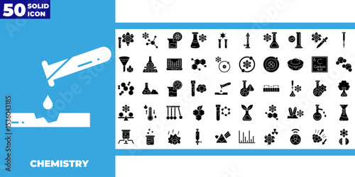 Molecule, cell, atom, protein editable stroke glyph icons set