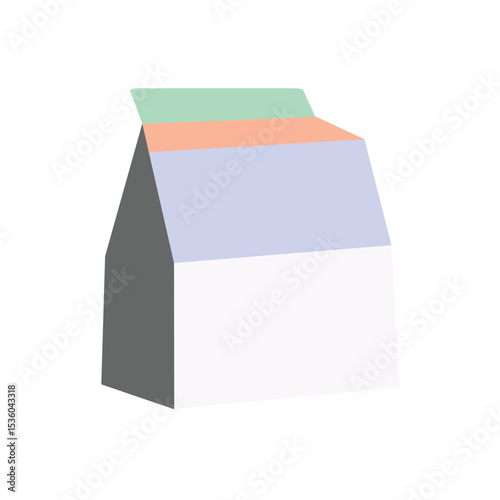 Modern vector icon of takeaway food in recyclable paper bag. Healthy grocery concept with organic vegetables. Perfect for eco shopping, delivery, catering, and mobile app designs.