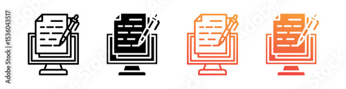 Article Multi Style Icon Set Vector 