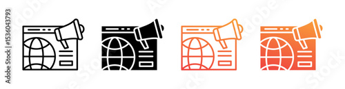 Digital Marketing Multi Style Icon Set Vector 