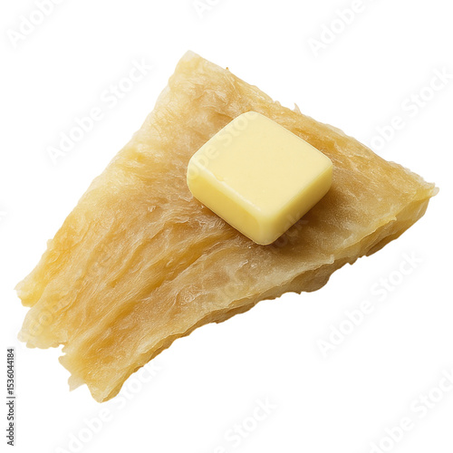 Hardfiskur Icelandic Dried Fish with Butter on a Transparent Background photo