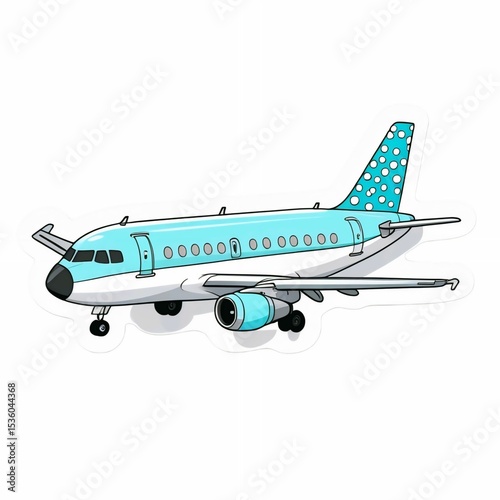 Cartoon Airplane Illustration, Flying Aircraft Vector, Travel and Transportation Icon, Aviation Design, Airplane Clipart for Travel and Tourism