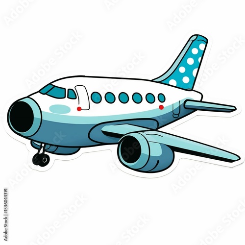 Cartoon Airplane Illustration, Flying Aircraft Vector, Travel and Transportation Icon, Aviation Design, Airplane Clipart for Travel and Tourism