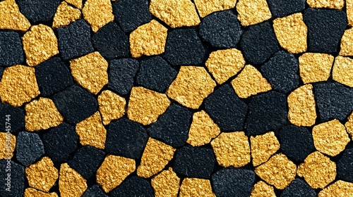 Gold and black decorative stone pattern.