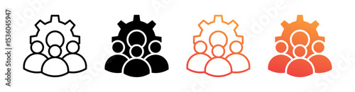 Employee Multi Style Icon Set Vector 