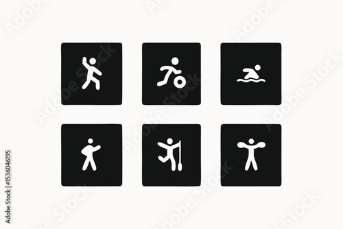 Simple Icon Set Activities, Sports, and Recreation Pictograms