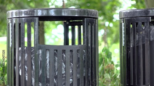 French fry collected out of trash can by squirrel 4k
