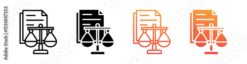 Legal Multi Style Icon Set Vector 