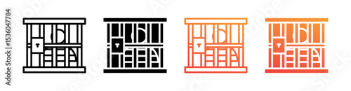 Prisoner Multi Style Icon Set Vector 