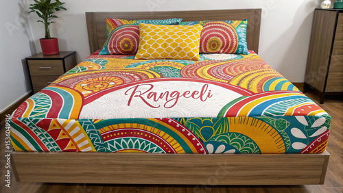 double bed with pillows