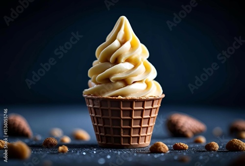 ワッフルコーンのソフトクリーム