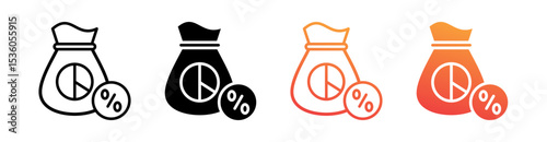 Dividend Multi Style Icon Set Vector 