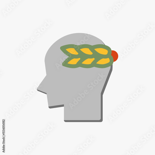 Design Illustration graphic of emperor crown icon with flat style. Suitable for historical presentation, UI, mobile design, web design, etc.