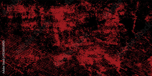 Grunge texture effect background. Distressed rough dark abstract textured. Black isolated on red. Graphic design element vintage style modern grunge