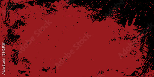 Grunge texture effect background. Distressed rough dark abstract textured. Black isolated on red. Graphic design element vintage style modern grunge