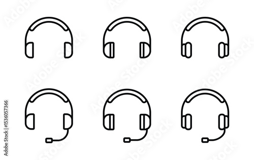 Headphone icon set. Headphone icons vector	