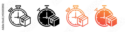 Just In Time Multi Style Icon Set Vector 