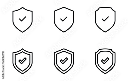 Shield with check mark icon vector	