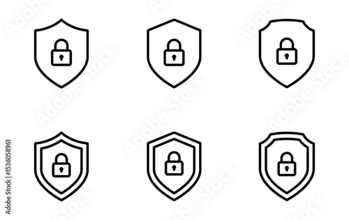 shield with lock icon. Privacy secure sign vector