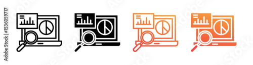 Statistical Analysis Multi Style Icon Set Vector 