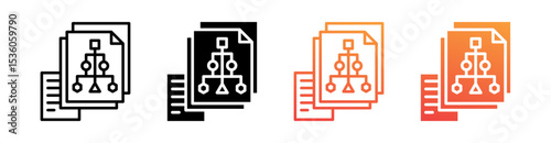 Algorithms Multi Style Icon Set Vector 