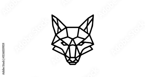 Polygonal fox head outline illustration