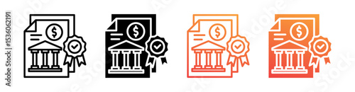 Monetary Policy Multi Style Icon Set Vector 