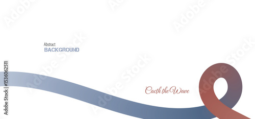 Abstract Color Lines with dusty blue Gradient palette on a White Background. Vector Curved Shapes - Design Elements for Pattern and Posters. 3D Wave Doodle Ribbons