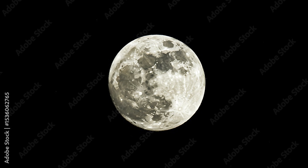 Obraz premium Full Moon Shining Brightly in the Night Sky