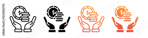 Revenue Multi Style Icon Set Vector 