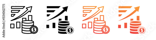 Investment Multi Style Icon Set Vector 