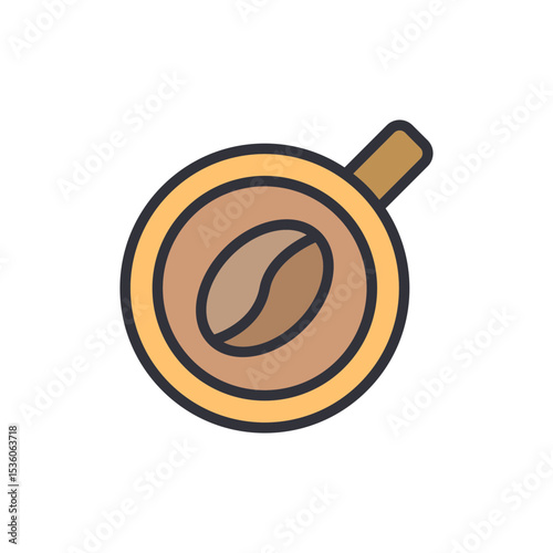 Isolated Coffee Cup With A Bean On Transparent Background Illustration